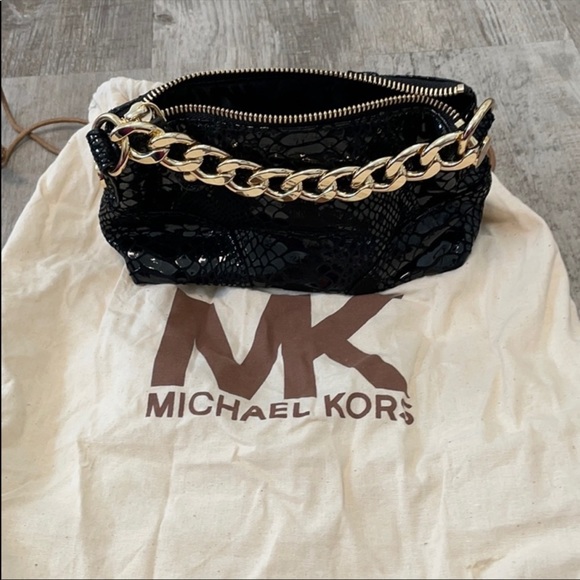 Michael Kors Handbags - Michael kors black snake print bag.